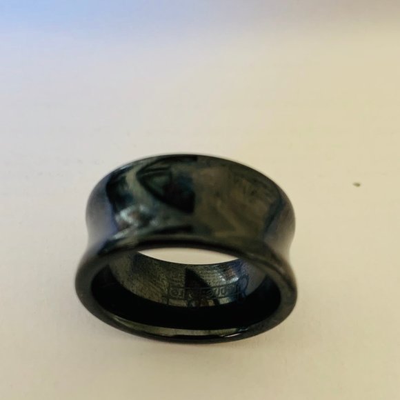 Etienne Perret Polished Black Ceramic Ring Unisex - Picture 2 of 2